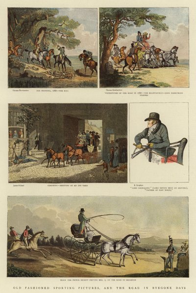 Old Fashioned Sporting Pictures i droga w dawnych czasach (kolor lito) autorstwa Thomas (after) Rowlandson