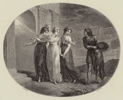 Zaproszenie z „Wędrówki Pielgrzyma” (rycina) autorstwa Thomas (after) Stothard