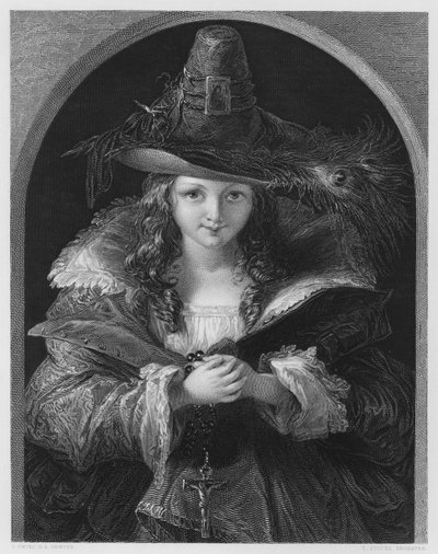 The Chapeau De Brigand, ze zdjęcia w Galerii Vernon (rycina) autorstwa Thomas (after) Uwins
