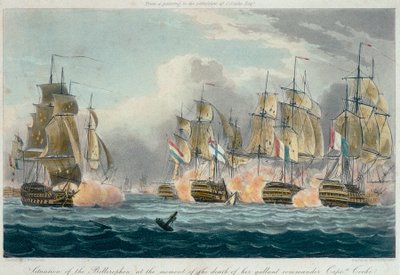 Sytuacja HMS "Bellerophon" w chwili śmierci jego dzielnego dowódcy, kapitana Cooke