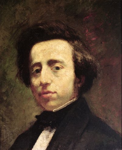 Portret Fryderyka Chopina (1810-49) (olej na płótnie) autorstwa Thomas (attr. to) Couture