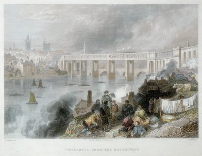 Newcastle-upon-Tyne od południowego zachodu, ok. 1850 autorstwa Thomas Abiel Prior