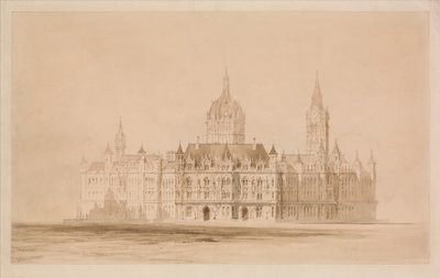 Projekt konkursowy dla ratusza w Manchesterze autorstwa Thomas Allom