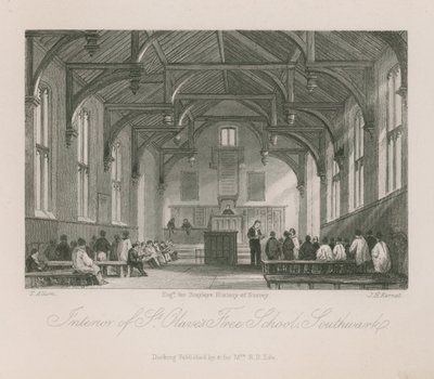 Wnętrze Wolnej Szkoły św. Olafa autorstwa Thomas Allom