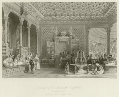 Wnętrze tureckiej kafeterii autorstwa Thomas Allom