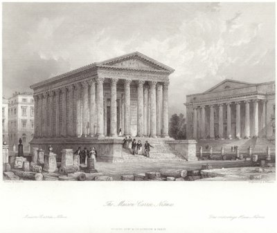 Dom Carree w Nimes autorstwa Thomas Allom