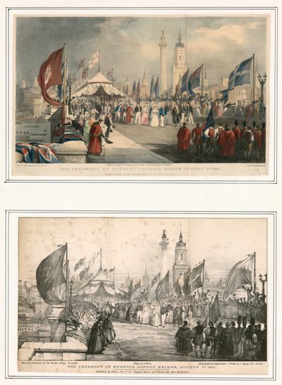 Ceremonia otwarcia London Bridge 1 sierpnia 1831 r autorstwa Thomas Allom