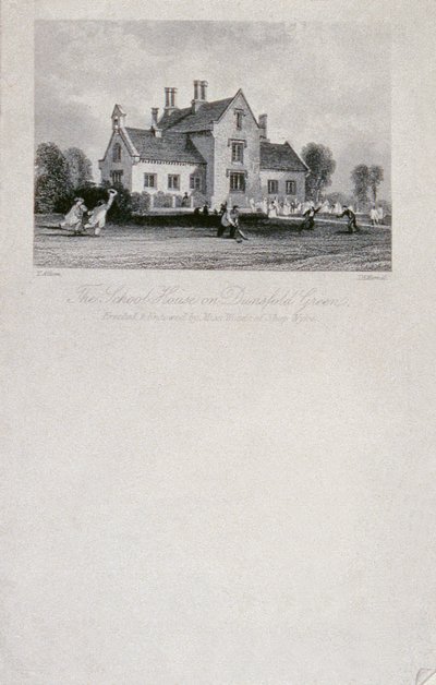 Dom szkolny w Dunsfold Green, Surrey, 1850 (rycina stalowa) autorstwa Thomas Allom