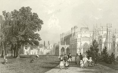 Zachodni front Eaton Hall, Cheshire autorstwa Thomas Allom