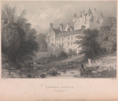 Zamek Cawdor, Narnshire (wyd. G. Virtue); strona 59 (tom pierwszy) autorstwa Thomas Barber