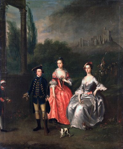 Portret kapitana Fenwicka, jego żony Isabelli Orde i jego siostry Ann, c.1746 autorstwa Thomas Bardwell