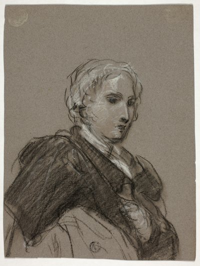 Popiersie kobiety (rekto); Drapowana figura, długość trzech czwartych (verso) autorstwa Thomas Barker