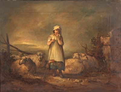Gloucestershire Dziewczyna hodująca owce autorstwa Thomas Barker of Bath