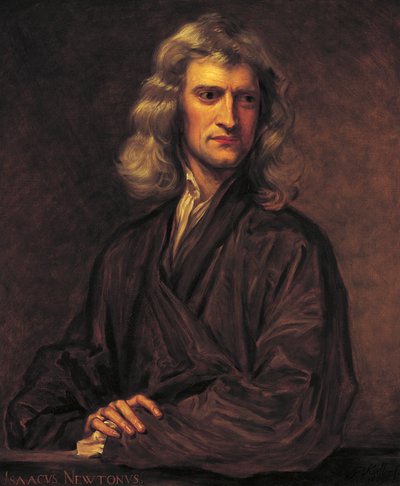 Portret Isaaca Newtona, według oryginału autorstwa Sir Godfreya Knellera z 1689 r. autorstwa Thomas Barlow