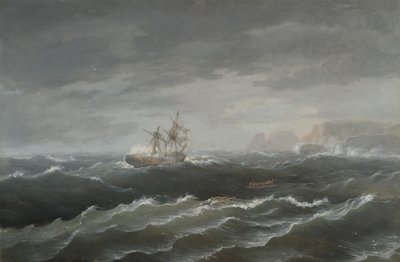 Wrak statku w pobliżu Skalistego Wybrzeża autorstwa Thomas Birch