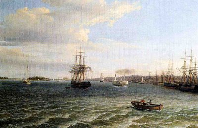Widok na Filadelfię (olej na płótnie) autorstwa Thomas Birch