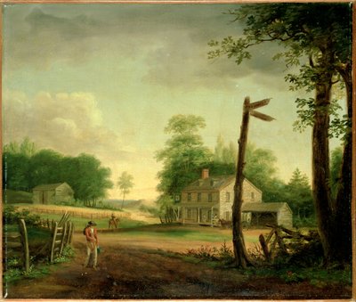 Wayside Inn na trasie do Filadelfii autorstwa Thomas Birch
