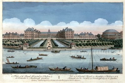 Widok Królewskiego Szpitala w Chelsea i Rotundy w Ranelagh Gardens, Londyn, 1751 autorstwa Thomas Bowles