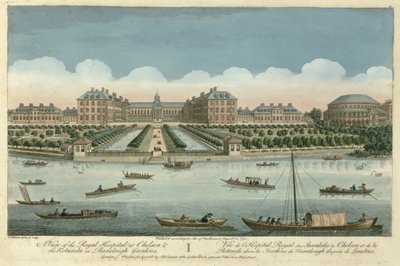Widok Królewskiego Szpitala w Chelsea i Rotundy w Ranelagh Gardens, wyd. autor: Robert Sayer, 1751 autorstwa Thomas Bowles