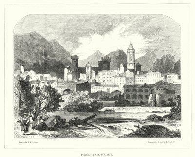 Ivrea, Dolina Aosty (grawerowanie) autorstwa Thomas Brabazon Aylmer