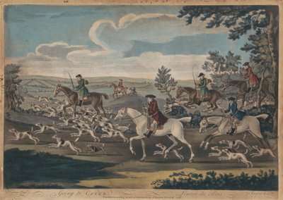 Polowanie [zestaw czterech]: 1. Going to Cover (tytuły są również wpisane po francusku) autorstwa Thomas Burford