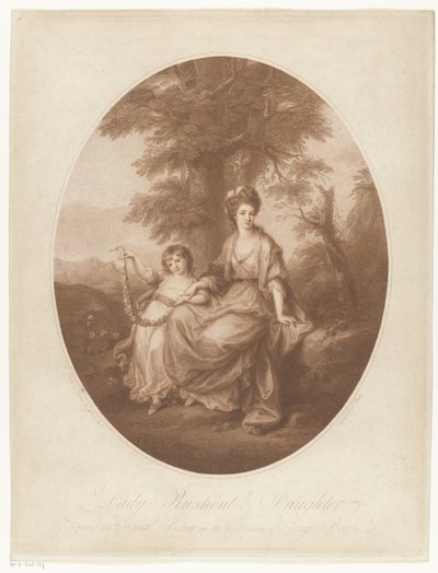 Portret lady Rebeki Northwick i jej córki Anne Rushout Lady Rushout i córka (tytuł na obiekcie) autorstwa Thomas Burke