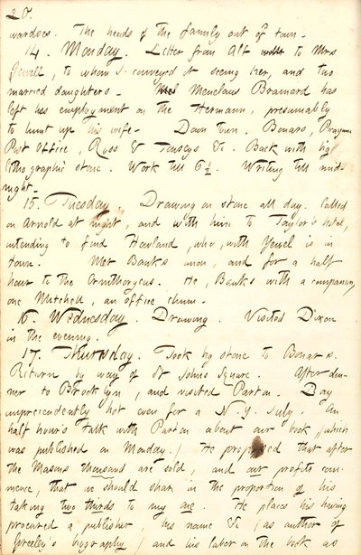 Pamiętniki Thomasa Butlera Gunna - Tom 8, strona 27, 13-17 lipca 1856 r autorstwa Thomas Butler Gunn