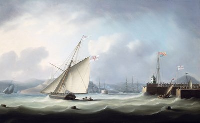 Przybycie Jerzego IV do portu Leith, 1822 r autorstwa Thomas Buttersworth