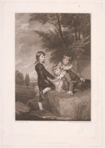 Thomas Philip trzeci Lord Grantham, później Earl De Grey, wraz z braćmi, Frederickiem Johnem i Philipem autorstwa Thomas Cheesman