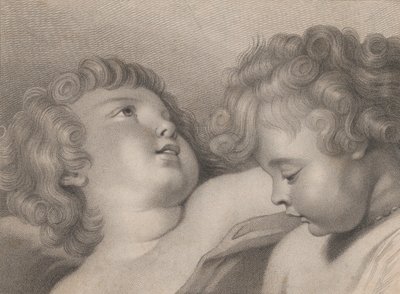 Dwie głowy cherubinów, 1800. autorstwa Thomas Cheesman