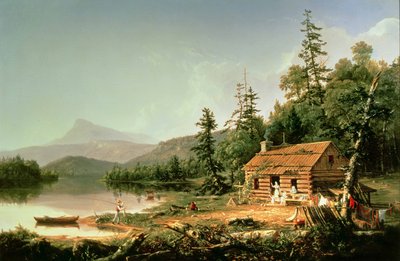 Dom w lesie, 1847 autorstwa Thomas Cole
