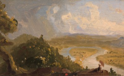 Szkic do Widoku z Mount Holyoke, Northampton, Massachusetts, po burzy (The Oxbow) autorstwa Thomas Cole