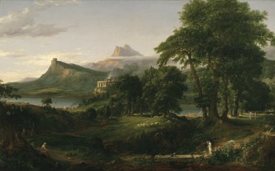 The Course of Empire: The Arkadian or Pastoral State, c.1836 (olej na płótnie) autorstwa Thomas Cole