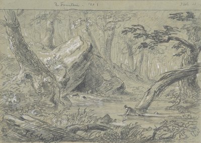 Fontanna, nr 1: Ranny Indianin gaszący pragnienie śmierci, 1843. autorstwa Thomas Cole