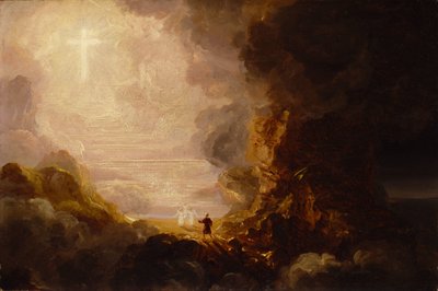 Pielgrzym Krzyża u kresu swej podróży (studium do serii "Krzyż i świat") autorstwa Thomas Cole