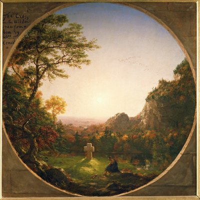 Samotny krzyż - według wiersza Felicji Haymans ... (obraz na płótnie) autorstwa Thomas Cole
