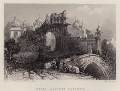 Delhi, starożytna brama (kolor lito) autorstwa Thomas Colman (after) Dibdin