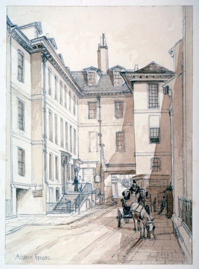 Austin Friars Street, City of London, 1851. autorstwa Thomas Colman Dibdin