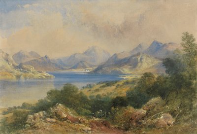 Górska scena z jeziorem autorstwa Thomas Colman Dibdin