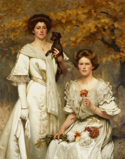 Hilda i Margaret, córki profesora Sir Edwarda Poultona, FRS, c.1905 autorstwa Thomas Cooper Gotch