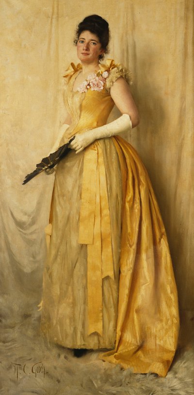 Dama w złocie - portret pani, ok. 1891 autorstwa Thomas Cooper Gotch