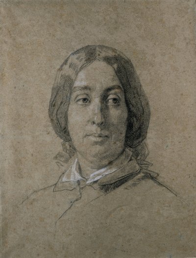 Portret George Sand. autorstwa Thomas Couture