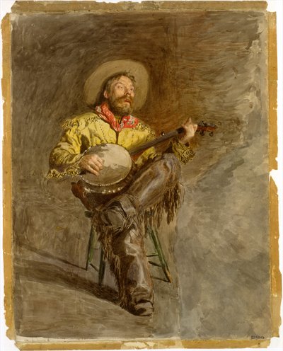 Śpiewający kowboj, ok. 1892 (akwarela) autorstwa Thomas Cowperthwait Eakins