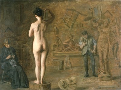 William Rush (1756-1833) rzeźbi swoją alegoryczną figurę rzeki Schuylkill autorstwa Thomas Cowperthwait Eakins