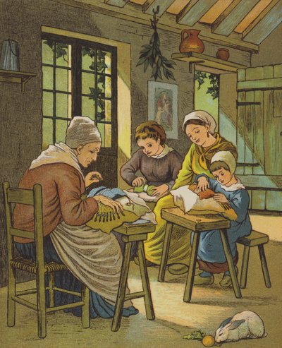 Caen: Lacemakers (kolor lito) autorstwa Thomas Crane