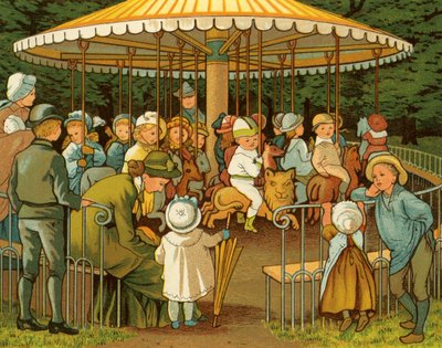 Wesołych kółko lub karuzela w Paryżu, Pola Elizejskie autorstwa Thomas Crane