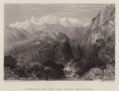 Jumnoutri and the Cone, Himala Mountains (kolor lito) autorstwa Thomas Creswick