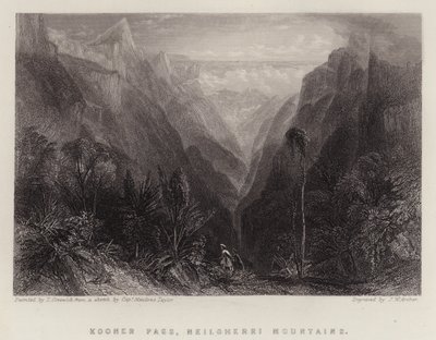 Przełęcz Kooner, góry Neilgherri (kolor lito) autorstwa Thomas Creswick