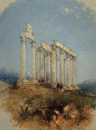 Świątynia Jowisza Olimpu, Ateny autorstwa Thomas Creswick