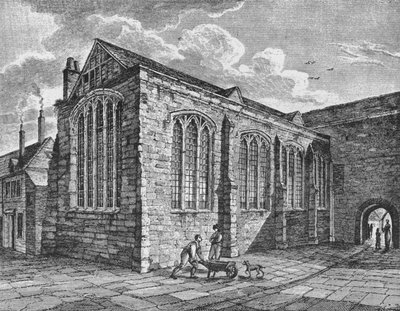 Widok północno-wschodni kaplicy Świętej Trójcy, Leadenhall, City of London, c1825 1906 autorstwa Thomas Dale